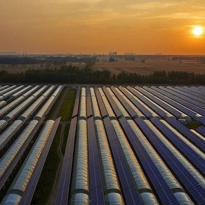30-daagse retourbeleid Meerschaal zonne-energie-kweekhuisoplossing met dubbele laagontwerp