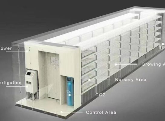 Staalbedekkingsmateriaal Hydroponisch verticaal landbouwcontainersysteem voor gevormd dak