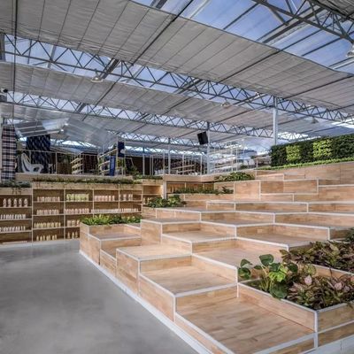 Float glas kas voor groenten Multi Span ontwerp Op maat gemaakte aanvraag aanvaard
